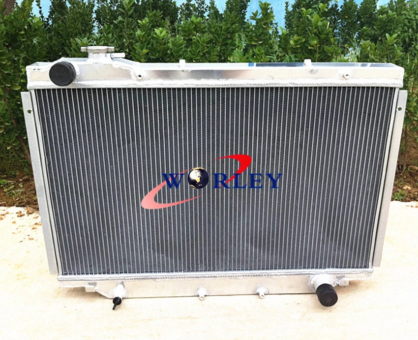 Aluminum Radiator + Black Hose for Toyota Landcruiser HZJ80 HDJ80 (90-98)