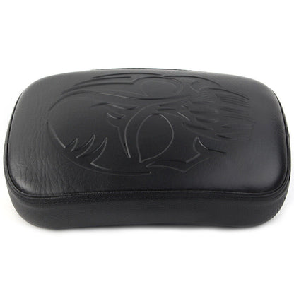 Black Rear Passenger Pillion Pad Seat with 8 Suction Cups for Harley Bobber