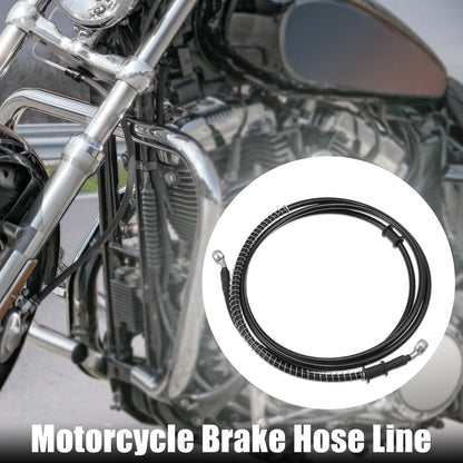Brake Line Oil Hose Pipe with Spring Protection 220cm Black 1 Set for Motorcycle