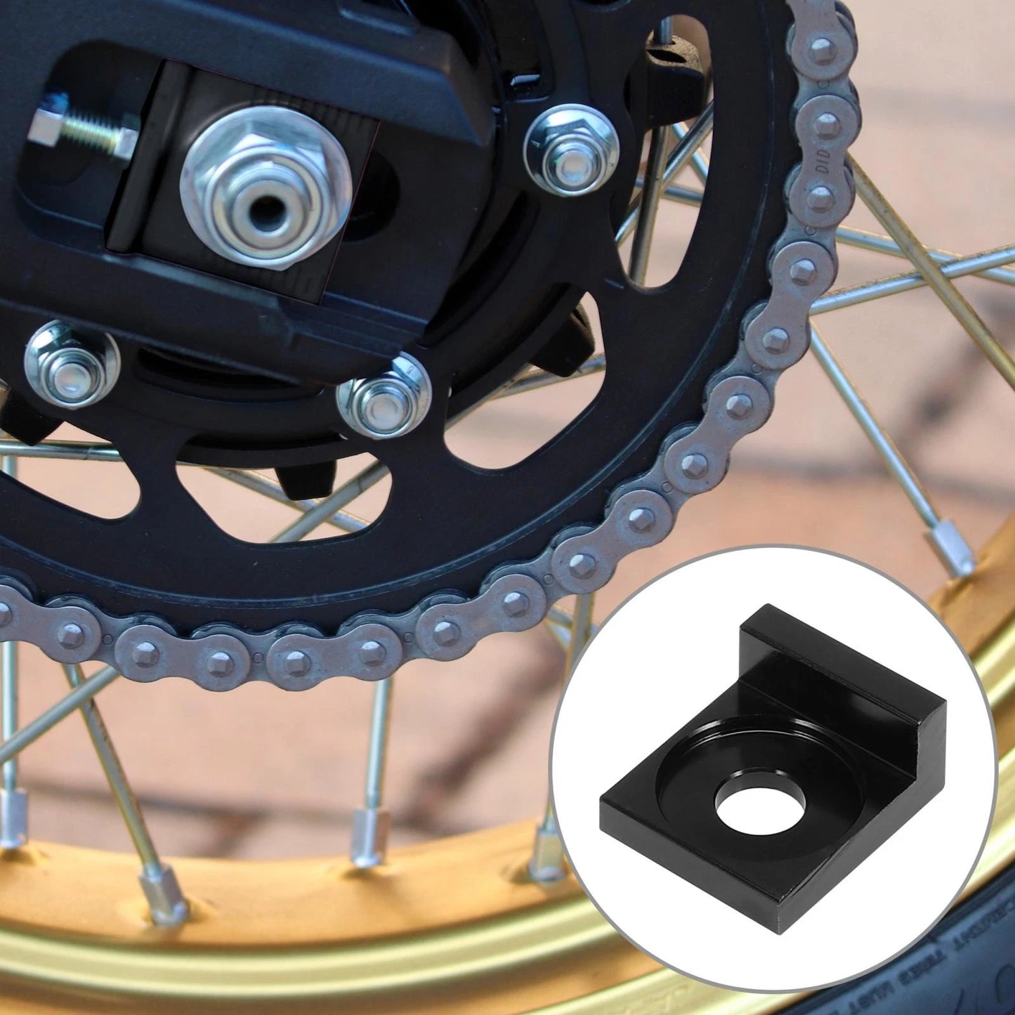 2 x 12mm Hole Dia Chain Adjuster Block Tensioner for Motorcycle