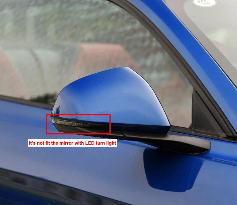 Carbon Fiber Rearview Wing Mirror Cover Trim Fit For Ford Mustang 2015-2018