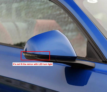 Carbon Fiber Rearview Wing Mirror Cover Trim Fit For Ford Mustang 2015-2018