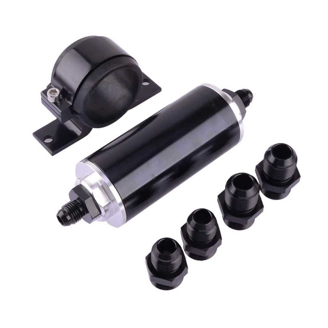 Inline Fuel Filter Adapter 6AN 8AN 10AN with 50MM Mount Bracket for Universal