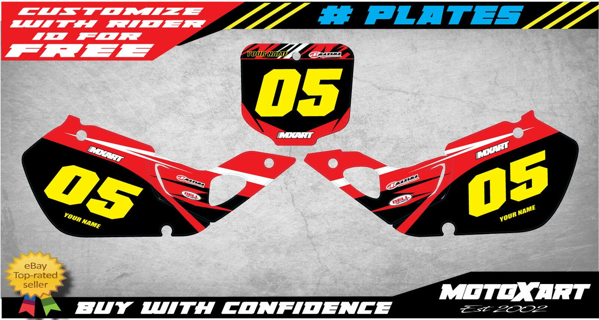 Custom Number Plate Decals for Honda CR 125 (1998-1999) - Digger Style Stickers
