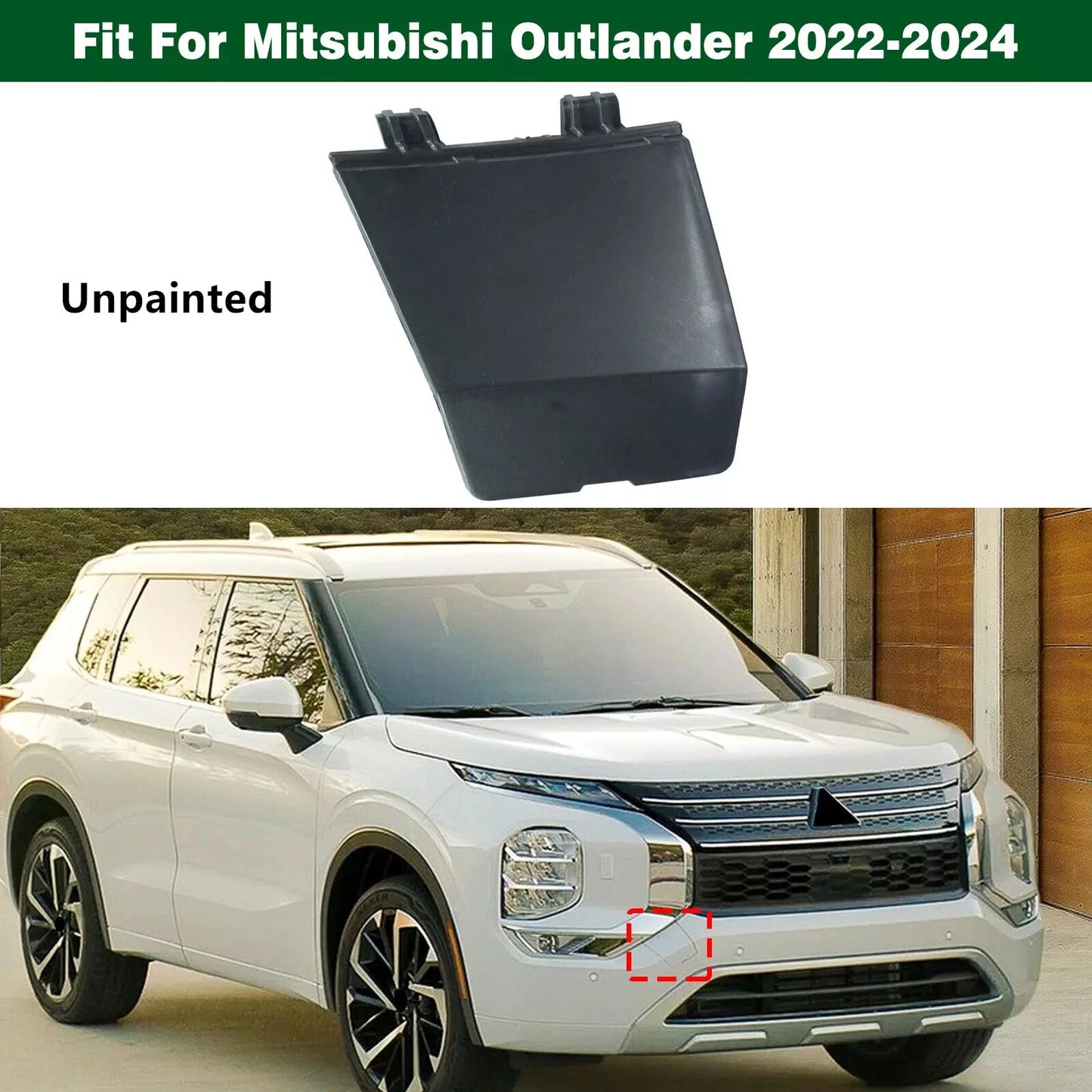 Front Bumper Tow Hook Eye Cover Cap for Mitsubishi Outlander (2022–2024)