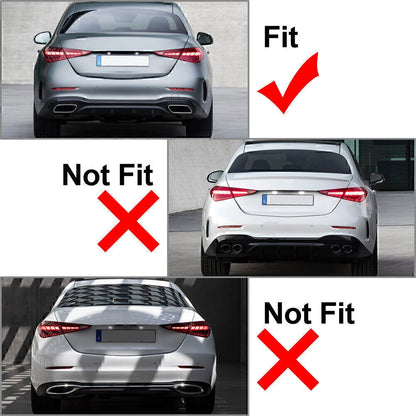 ABS Rear Exhaust Muffler Tail Pipe Covers for Mercedes Benz C-Class (2022-2023)