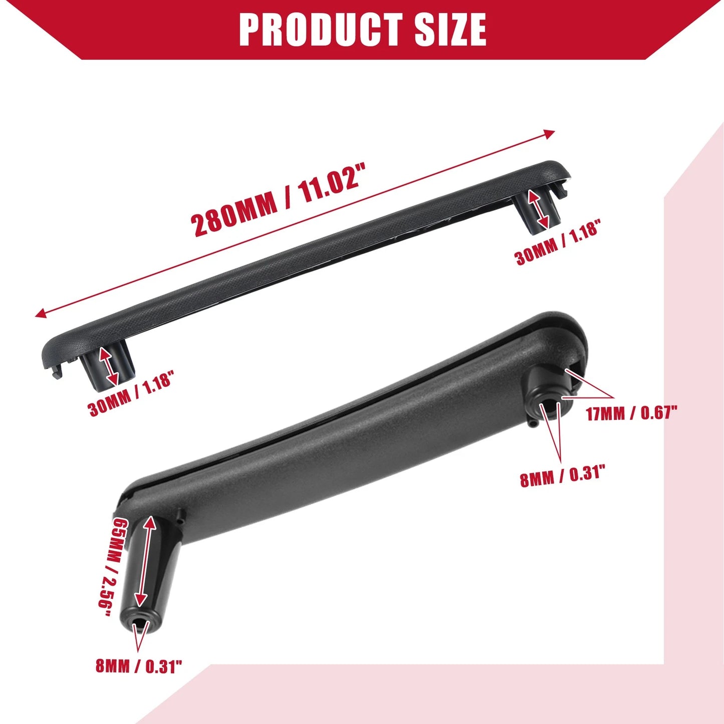 Right Side Door Pull Handle for Mitsubishi Eclipse (2006-2012) Black