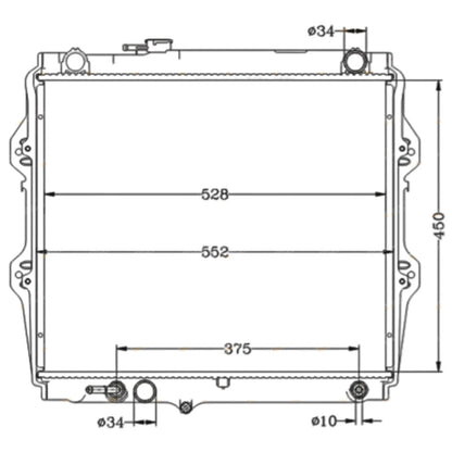 Radiator for Hilux RZN149R RZN154R 4cyl 2.7L 3RZ-FE 2694cc EFI (1997–2005)