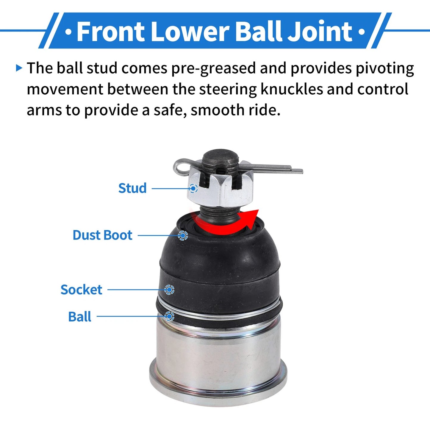 2 x Front Lower Ball Joints for Honda Accord (1990-2002)