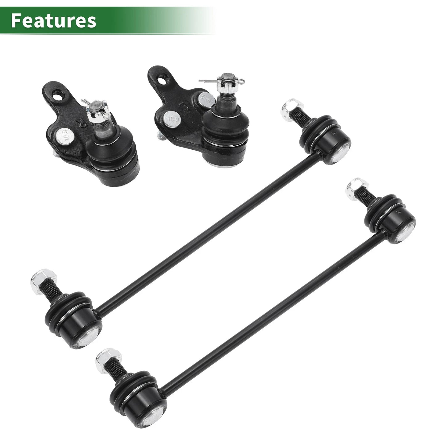 4pcs Front Suspension Kit Sway Bar Links Ball Joints for Toyota Camry (2007-2011)