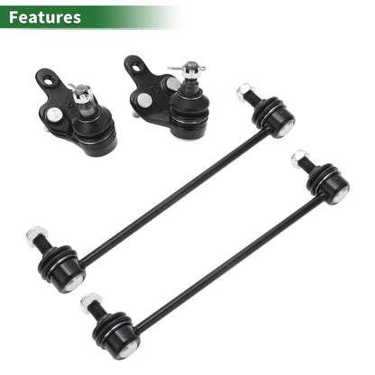 4pcs Front Suspension Kit Sway Bar Links Ball Joints for Toyota Camry (2007-2011)
