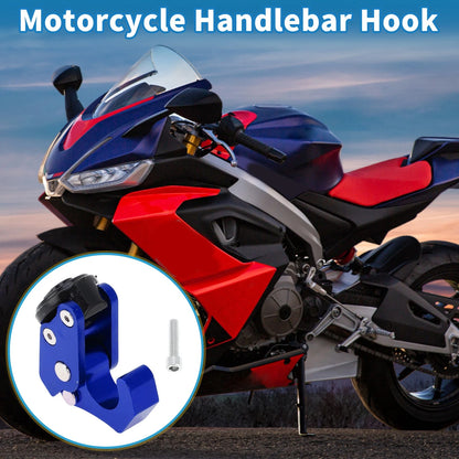 Handlebar Hook for Motorcycle Helmet Hanger Aluminum Alloy Blue