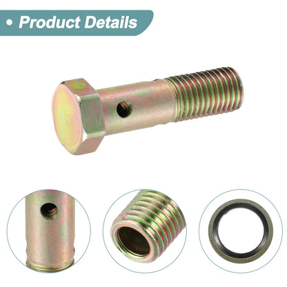 2 x Set M12x.51 48mm Hollow Bolt Screw with Washer for Motorcycle
