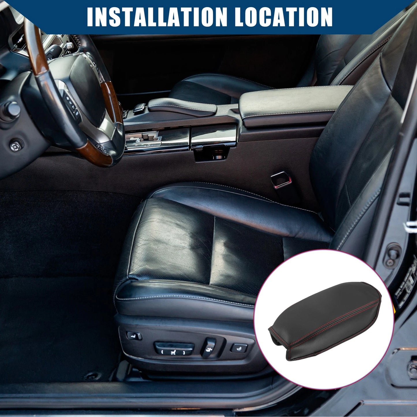 Jeep Renegade BU Center Console Armrest Cover 2015-2023 Faux Leather