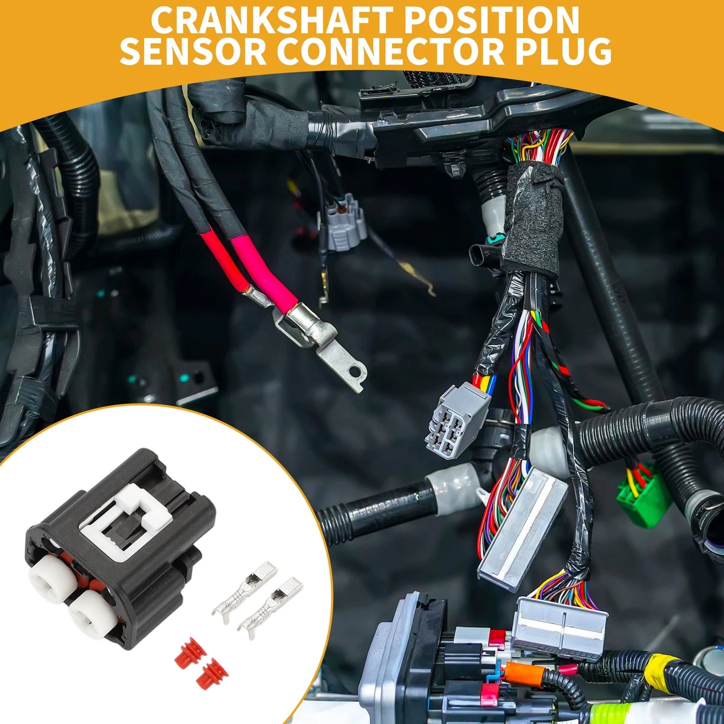 2Pin Crankshaft Position Sensor Connector 1 Set for Toyota Camry Highlander
