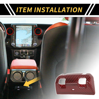 Rear Window Switch Panel Cover for Jeep Wrangler JL JLU (2018-2024) Carbon Fiber Red