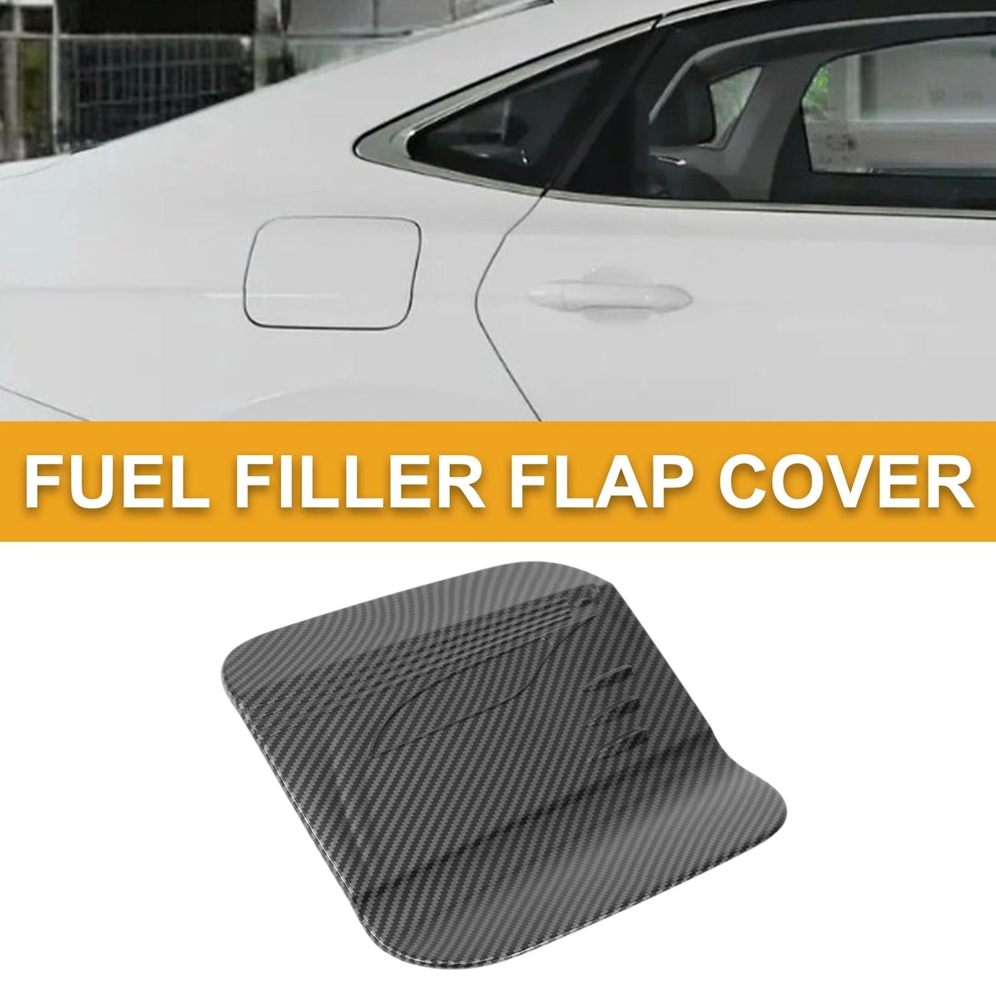 Fuel Tank Door Cap for Toyota Sienna 2022-2025 Carbon Fiber Black