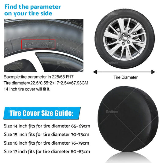 17" Spare Wheel Cover for Universal Tire Diameter 80-83cm (32")