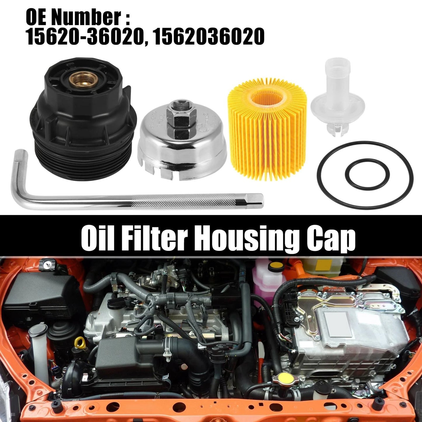 Oil Filter Cap Set with Remover Tool for Toyota Lexus ES350 (2007-2012)