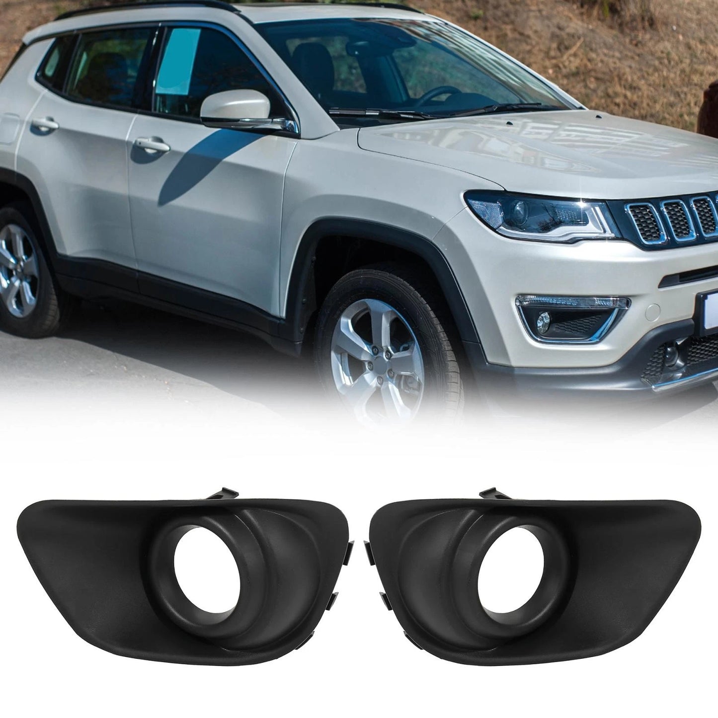 Fog Light Grille Covers for Jeep Compass (2007-2017)
