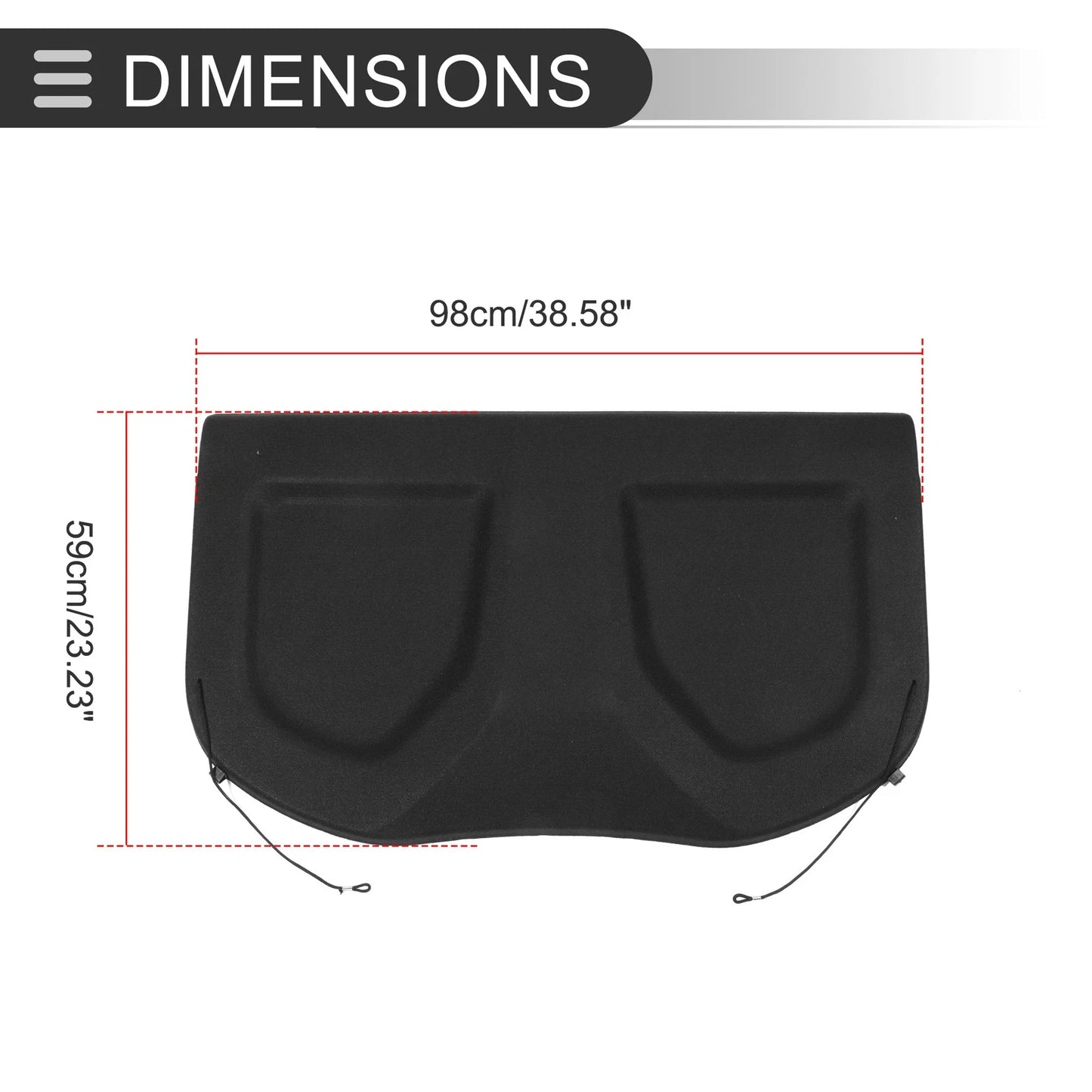 Rear Parcel Shelf Boot Load Cover for Toyota CHR (2016-2021) Black