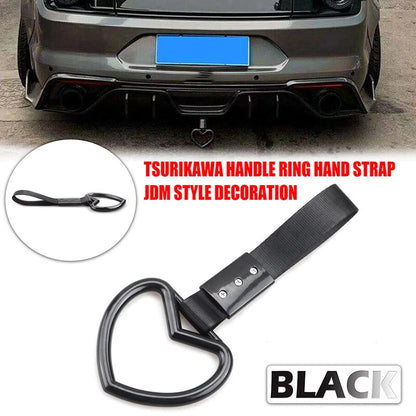 Tsurikawa Ring Handle Strap for Car, Subway, Train, Bus - Heart Black