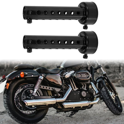 2pcs 48mm Universal Exhaust Silencer Muffler Pipe Black for Motorcycle