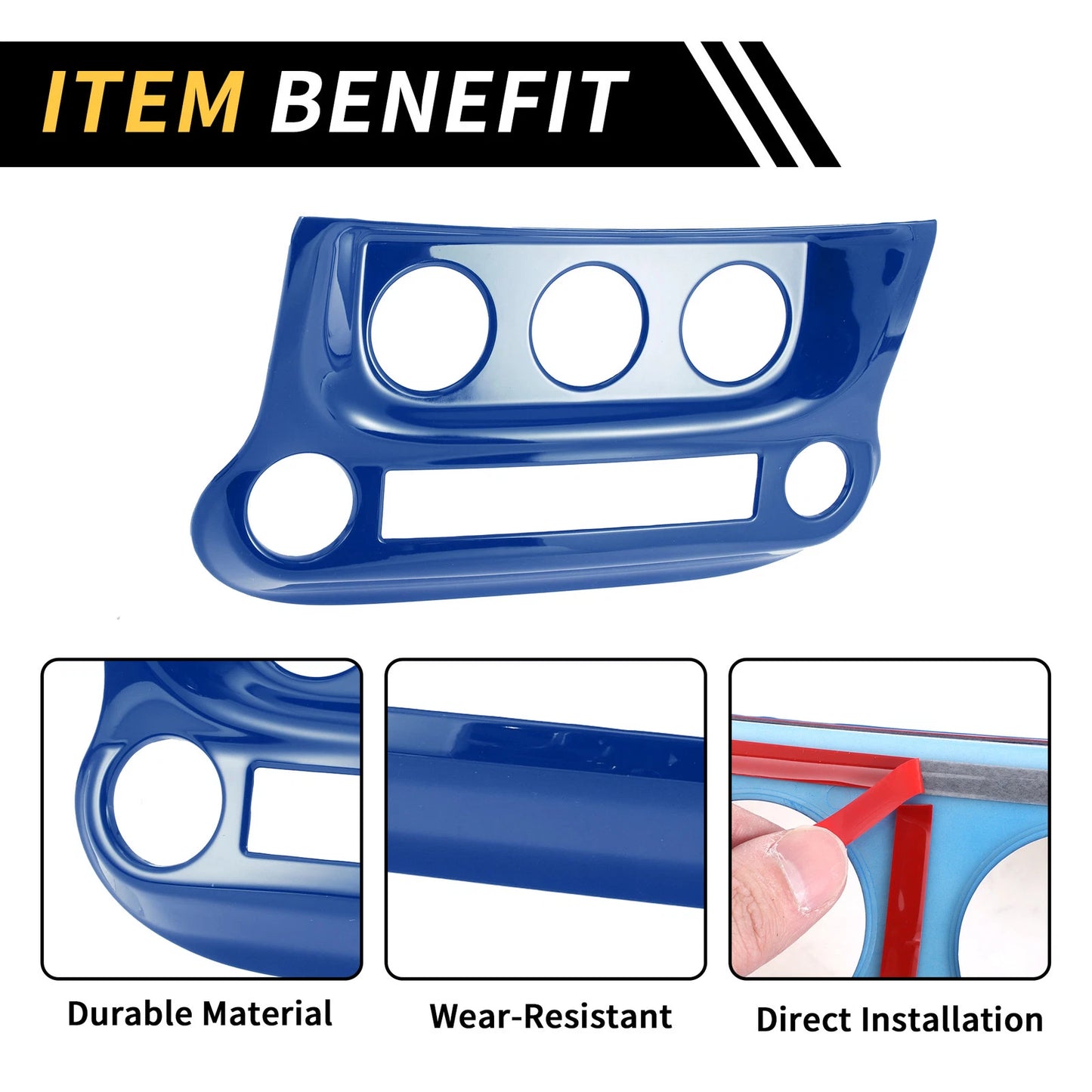 AC Switch Button Control Cover Trim for Jeep Wrangler JK JKU (2011-2017) Blue