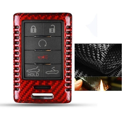 Red Carbon Fiber Key Fob Cover for Cadillac Chevrolet C7 (2014-2019)
