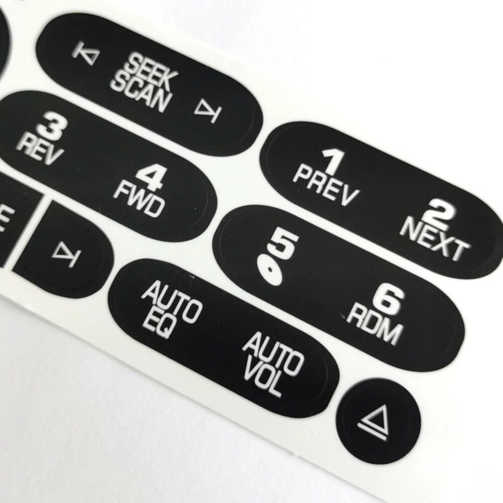 Radio Button Repair Decal Sticker for 2002-2006 Cadillac Isuzu Black