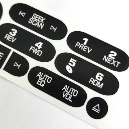 Radio Button Repair Decal Sticker for 2002-2006 Cadillac Isuzu Black