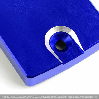 2 x Front Brake Fluid Reservoir Caps Blue for Suzuki Bandit 1250/S/F (07-16)