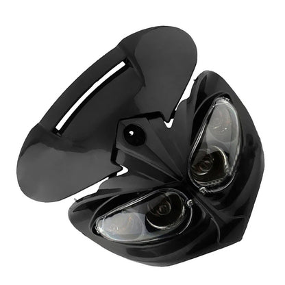 Universal Street Fighter Headlight Fairing Indicators for Motorcycle - Black Plastic