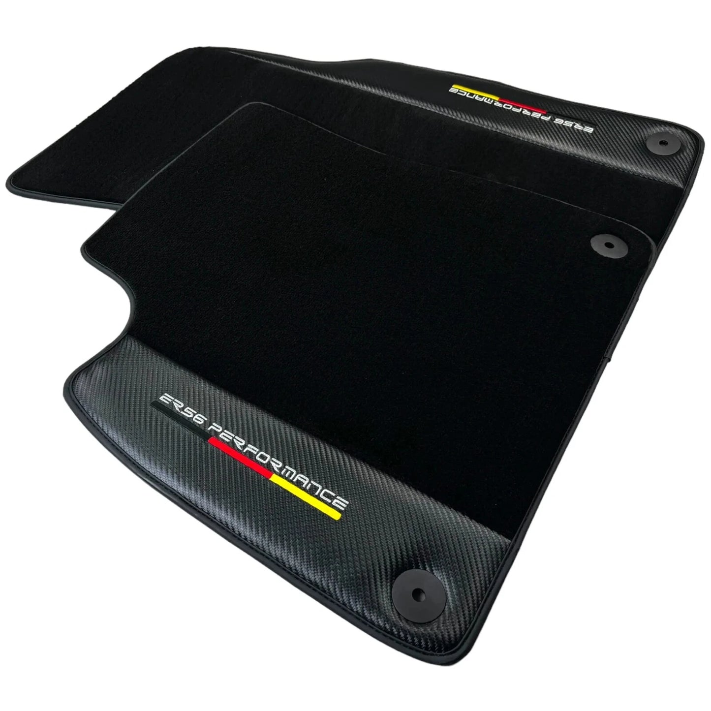 Black Floor Mats for Audi Q5 8R (2008-2017) with Carbon Design - 2 x Mats