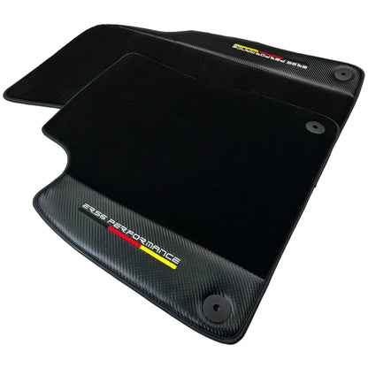 Black Floor Mats for Audi Q5 8R (2008-2017) with Carbon Design - 2 x Mats