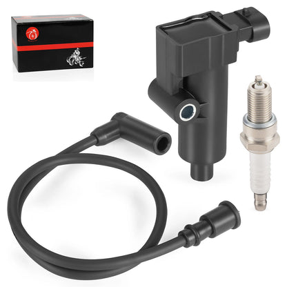 Ignition Coil & Spark Plug + Wire Cap for MTD Cub Cadet Challenger 500 UTV