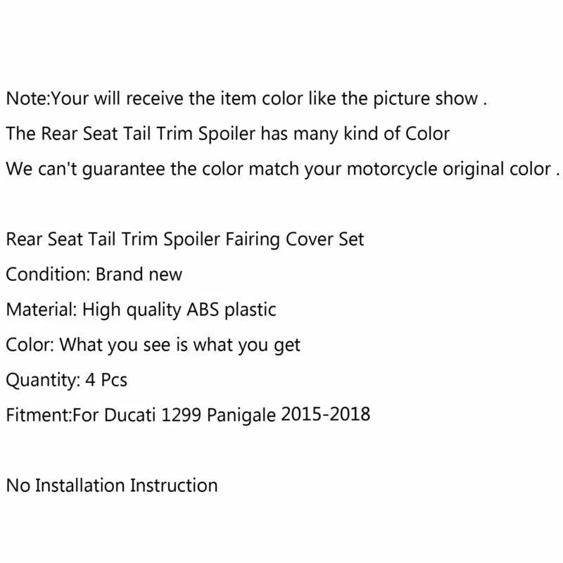 Rear tail panel cover set for Ducati Panigale (2012-2023)