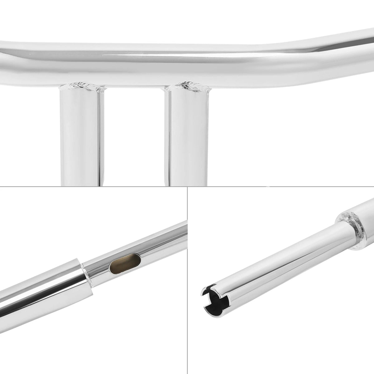 Chrome 8 Rise T-Bar 1.5 Handlebar for Harley Softail Fat Boy Bob (2018-2024)