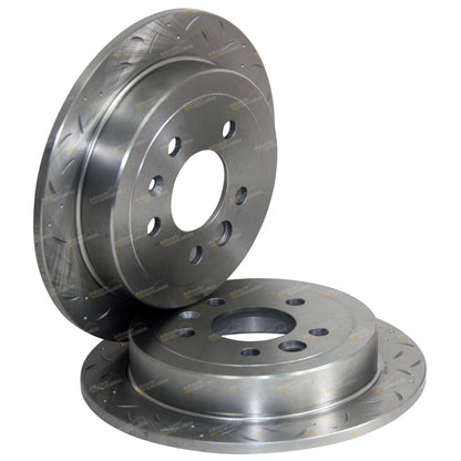 Rear Disc Rotors Drilled + Slotted for Ford Falcon AU (1998 - 2000)