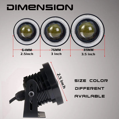 3.5" Yellow Car Angel Eyes Halo Ring DRL Lamp
