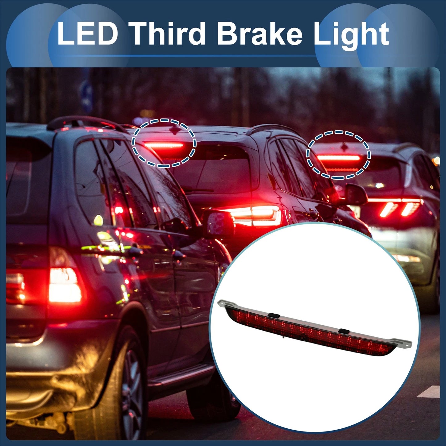 LED Third Brake Light for BMW X5 II E70 2008-2013 Black Housing