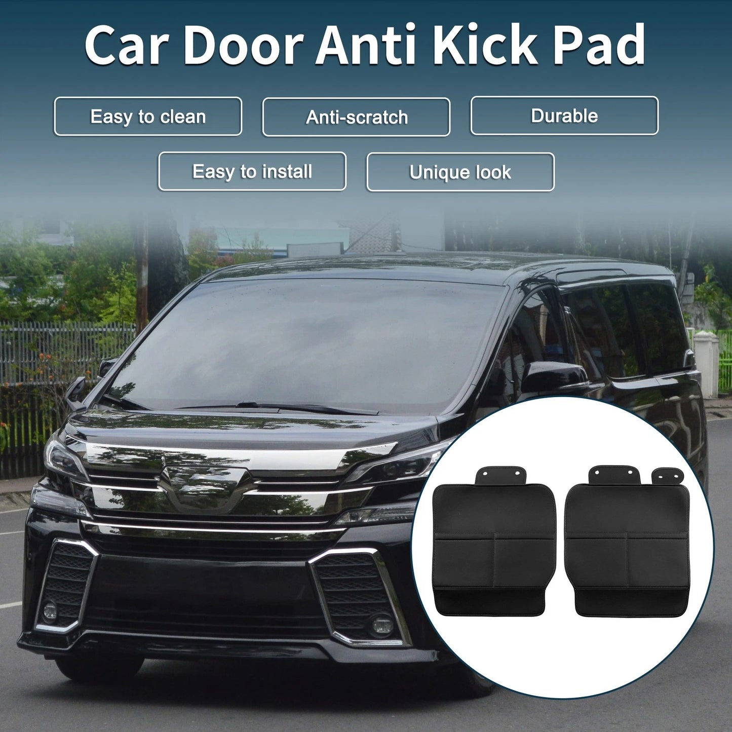 2 x Car Door Anti Kick Pad Sticker for Toyota Vellfire Alphard 40 Series