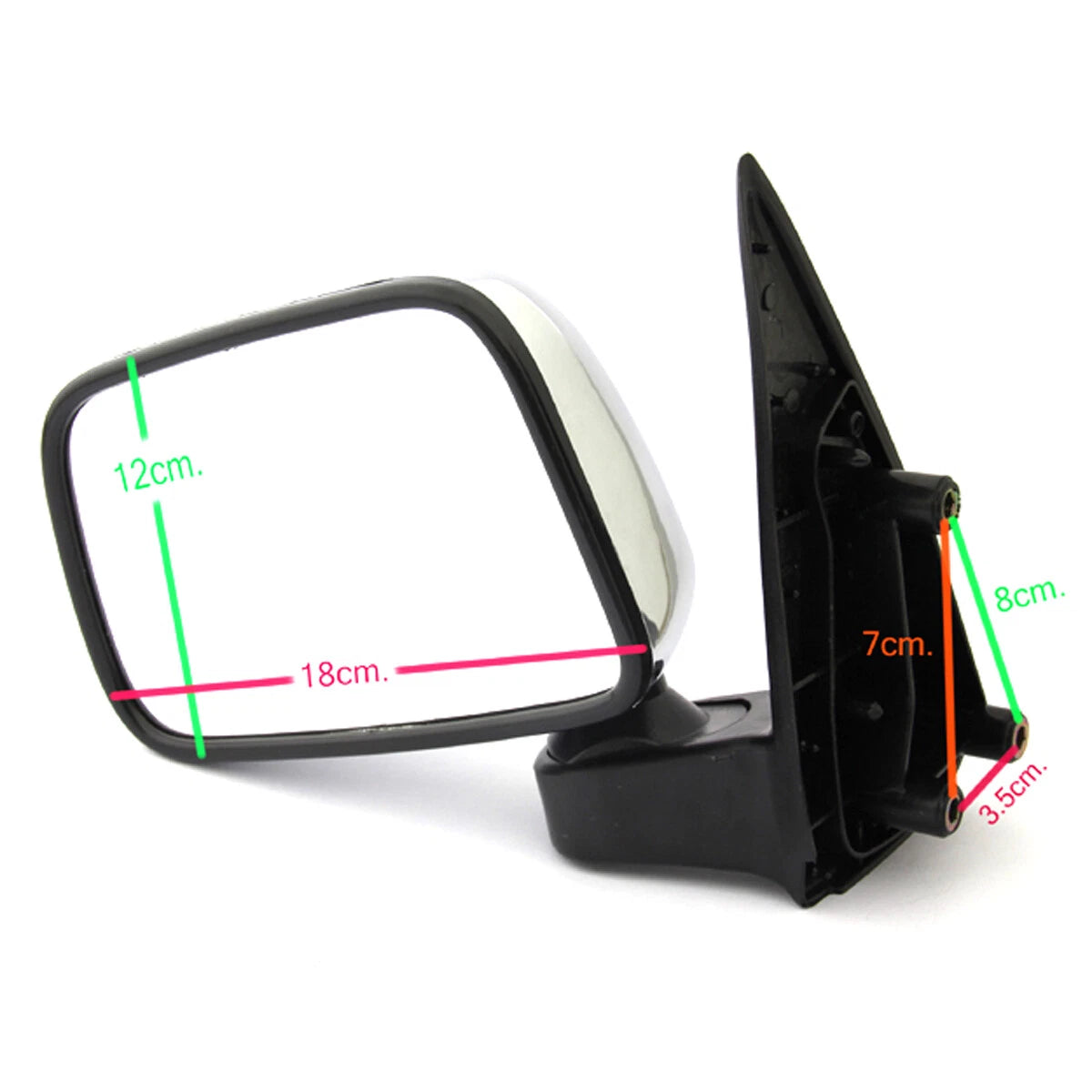 Chrome Manual Door Wing Mirrors x2 for Toyota Hilux2.5TD 1997-2005