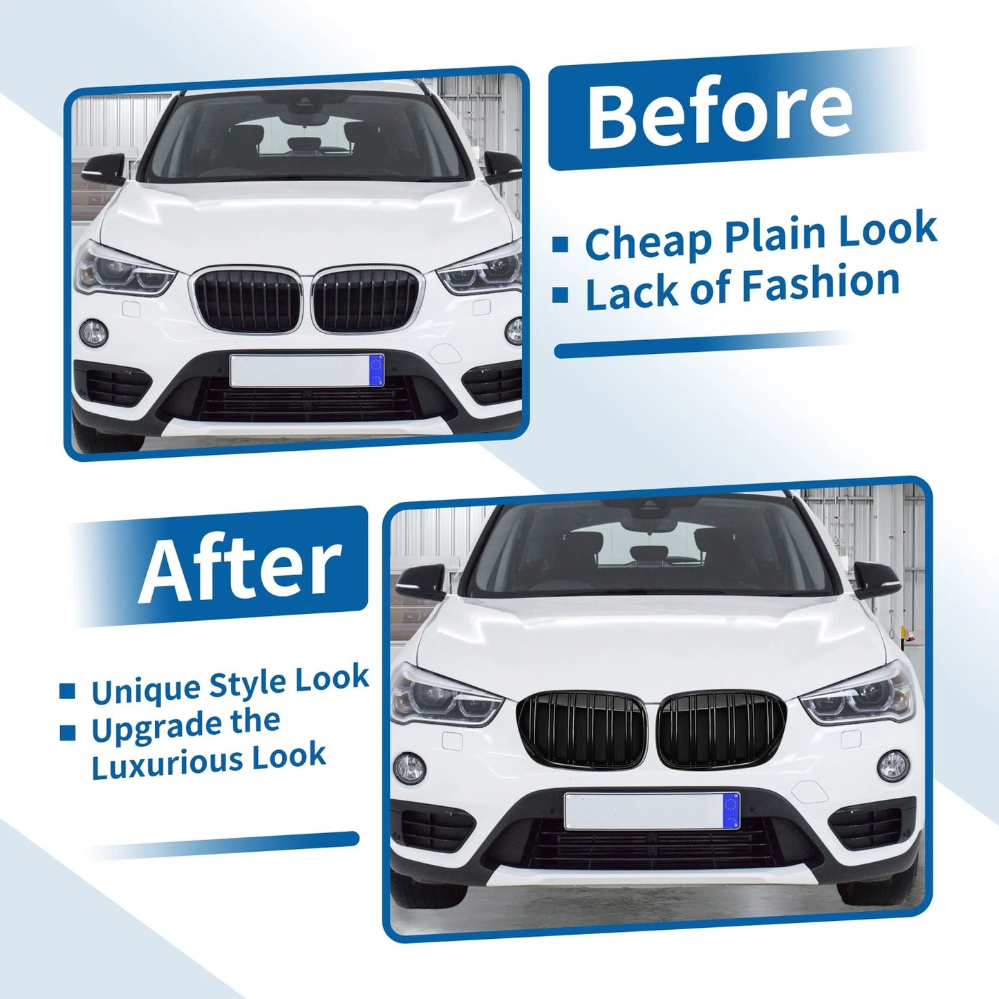 Front Upper Bumper Grille for BMW X1 F48 (2016-2023)