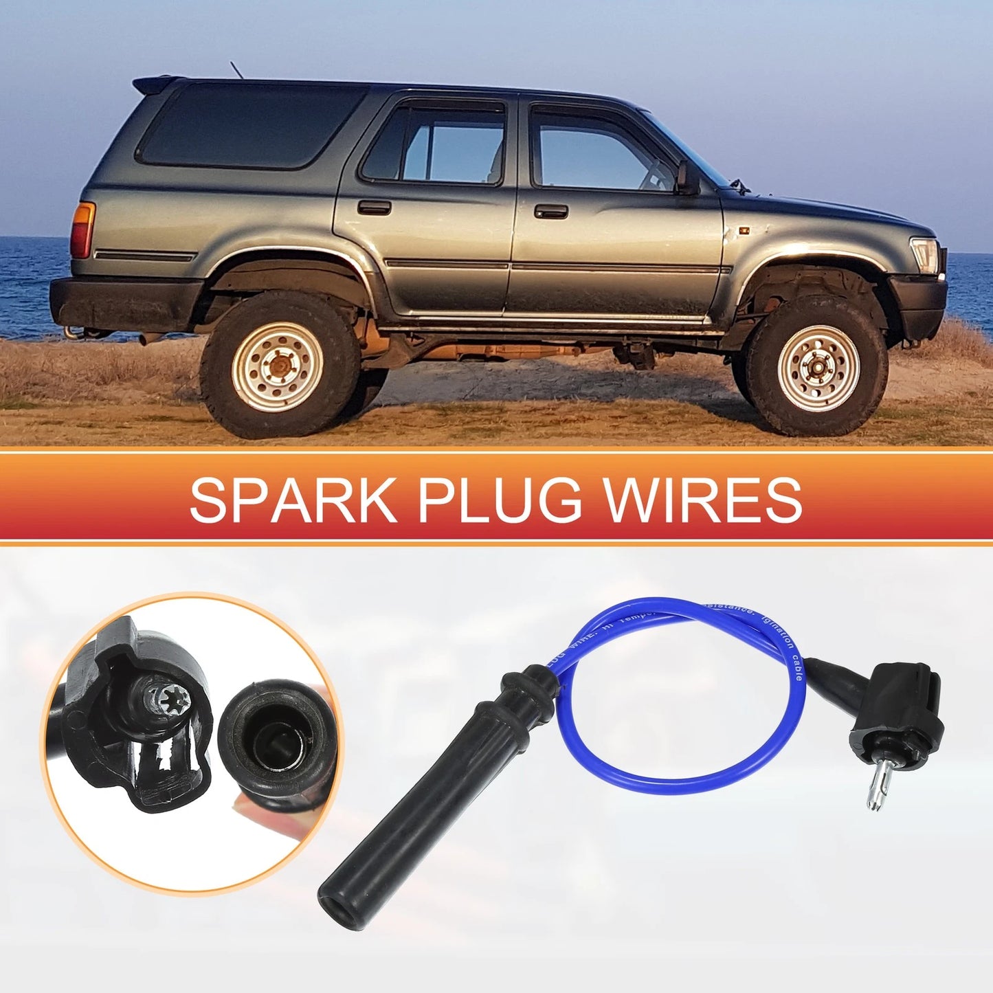 3 x Spark Plug Wire Ignition Coil Cables for Toyota 4Runner Pickup (1996-2002)