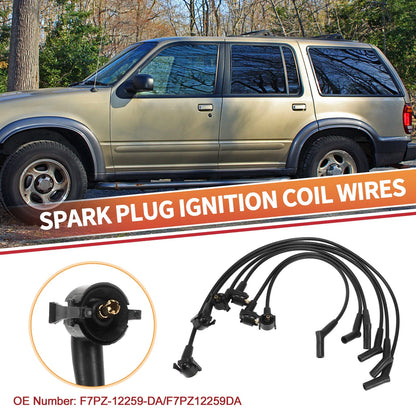6 Pcs Spark Plug Wire Ignition Coil Cables for Ford Explorer (2002-2005)