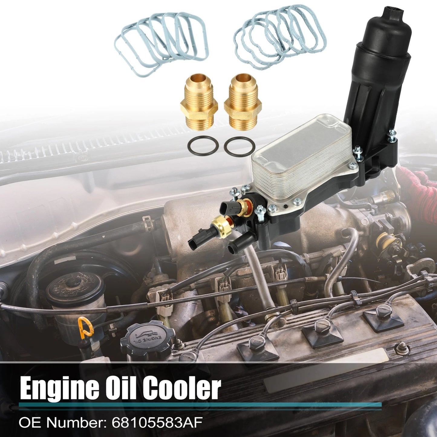 Oil Cooler Housing with Gaskets Sensor Assembly for Dodge