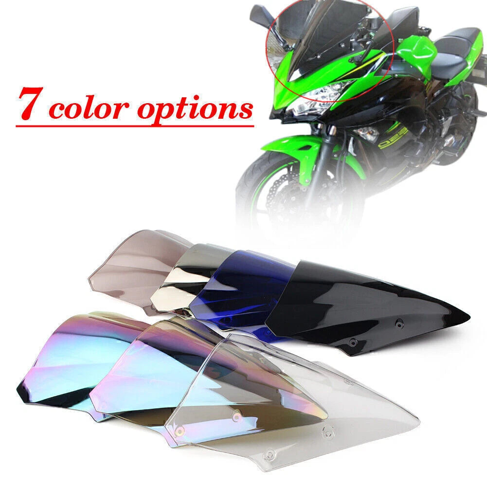 Blue Dual Bubble Windscreen for Kawasaki Ninja 650 EX650 ER6F (2017-2019)