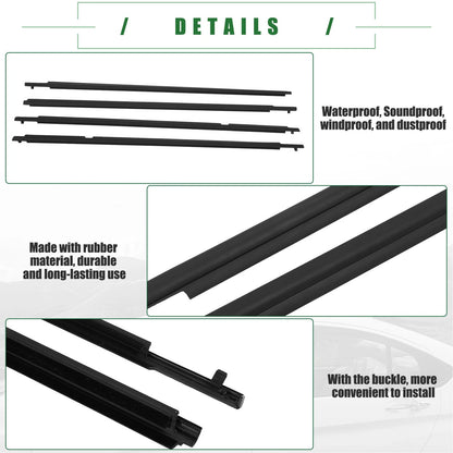 Weatherstrip Window Trim Seal Belt for Toyota  - 1 Set