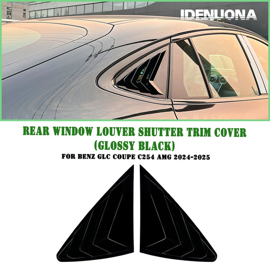 2 x Gloss Black Rear Side Window Louvers for Benz GLC C254 (2024-2025)